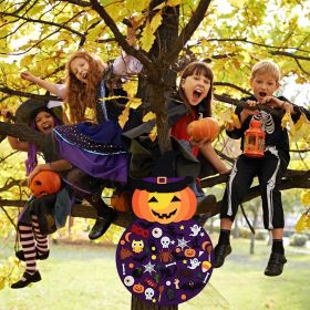 Halloween Felt Pumpkin Witch Hanging Decor - 28ft, 51pcs