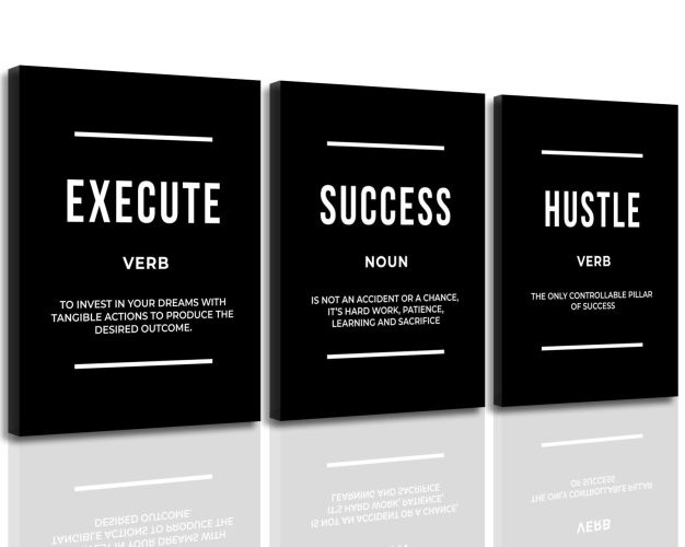 Motivational Wall Art Positive Quote Poster Canvas Painting Execute Success Hustle Inspirational Quotes Wall Art Office Wall Decor Pictures for Home L Motivational Wall Art Positive Quote Poster Canvas Painting Execute Success Hustle Inspirational Quotes Wall Art Office Wall Decor Pictures for Home L