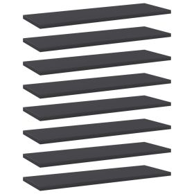 Bookshelf Boards 8 pcs Gray 23.6"x7.9"x0.6" Engineered Wood