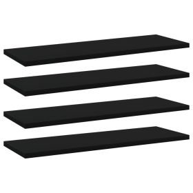 Bookshelf Boards 4 pcs Black 23.6"x7.9"x0.6" Engineered Wood