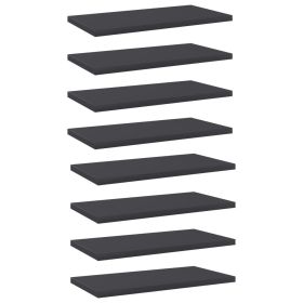 Bookshelf Boards 8 pcs Gray 15.7"x7.9"x0.6" Engineered Wood