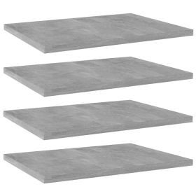 Bookshelf Boards 4 pcs Concrete Gray 15.7"x11.8"x0.6" Engineered Wood