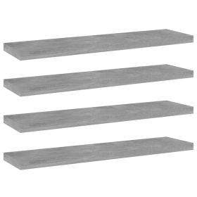 Bookshelf Boards 4 pcs Concrete Gray 15.7"x3.9"x0.6" Engineered Wood