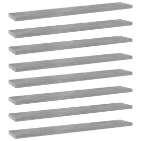 Bookshelf Boards 8 pcs Concrete Gray 23.6"x3.9"x0.6" Engineered Wood