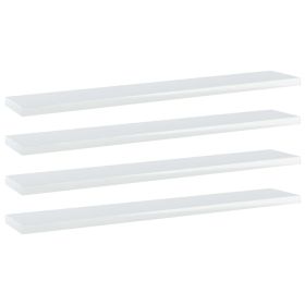 Bookshelf Boards 4 pcs High Gloss White 23.6"x3.9"x0.6" Engineered Wood