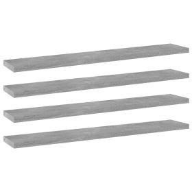 Bookshelf Boards 4 pcs Concrete Gray 23.6"x3.9"x0.6" Engineered Wood