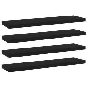 Bookshelf Boards 4 pcs Black 15.7"x3.9"x0.6" Engineered Wood