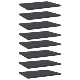 Bookshelf Boards 8 pcs Gray 15.7"x11.8"x0.6" Engineered Wood