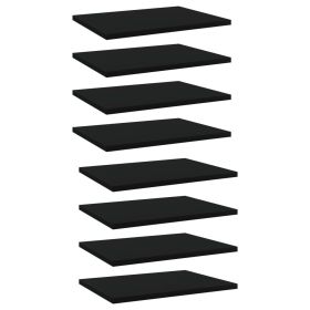 Bookshelf Boards 8 pcs Black 15.7"x11.8"x0.6" Engineered Wood