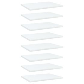 Bookshelf Boards 8 pcs White 15.7"x11.8"x0.6" Engineered Wood