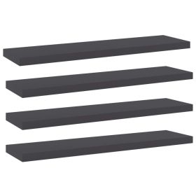 Bookshelf Boards 4 pcs Gray 15.7"x3.9"x0.6" Engineered Wood