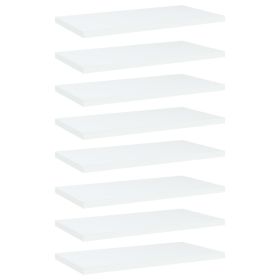 Bookshelf Boards 8 pcs White 15.7"x7.9"x0.6" Engineered Wood