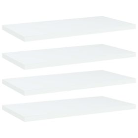 Bookshelf Boards 4 pcs White 15.7"x7.9"x0.6" Engineered Wood