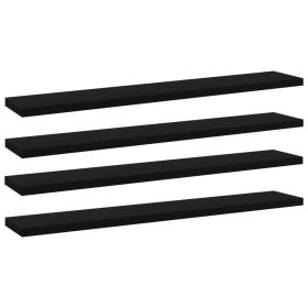 Bookshelf Boards 4 pcs Black 23.6"x3.9"x0.6" Engineered Wood