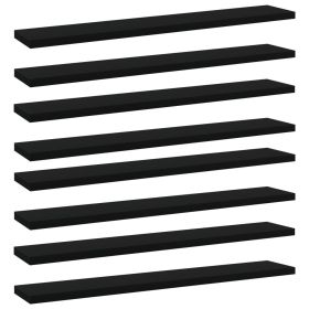 Bookshelf Boards 8 pcs Black 23.6"x3.9"x0.6" Engineered Wood