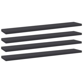 Bookshelf Boards 4 pcs Gray 23.6"x3.9"x0.6" Engineered Wood