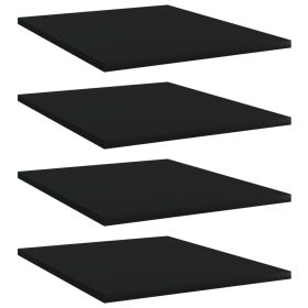 Bookshelf Boards 4 pcs Black 15.7"x19.7"x0.6" Engineered Wood