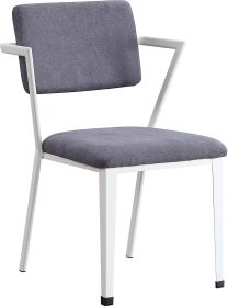 ACME Cargo Chair, Gray Fabric & White 37888