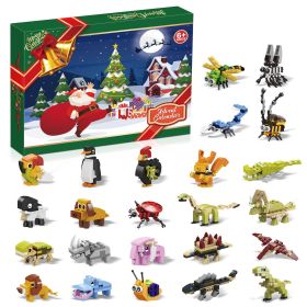 Advent Calendar 2024 Kids Toys, 24 Days Animal Building Blocks Christmas Countdown Calendar