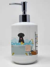 Black Labrador Retriever Ceramic Soap Dispenser Hand Soap Dispenser Pump Bottles for Bathroom Kitchen, Empty Refillable Liquid Soap Container