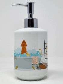 Irish Setter in Bathtub Ceramic Soap Dispenser Hand Soap Dispenser Pump Bottles for Bathroom Kitchen, Empty Refillable Liquid Soap Container