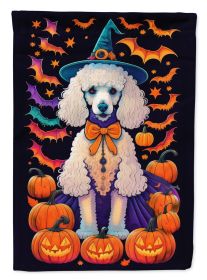 White Standard Poodle Witchy Halloween Garden Flag Mailbox Flag Decorative Yard Flag Banner Outside Patio Artwork Yard Flower Beds, Garden Size