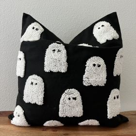 Tufted throw pillow cover, Halloween and fall dÃ©cor (style: Ghost)